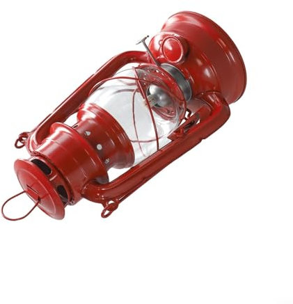 Lampade a cherosene retrò, lampada a olio vintage con manico, lanterna da tavolo per casa, giardino, campeggio, citronella (rosso-25 cm)