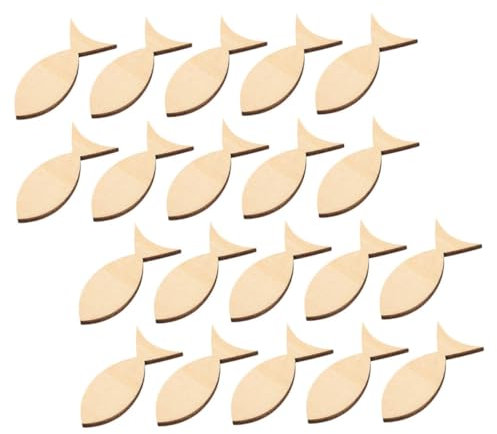 EXCEART 50stücke Mini Holzfische Zum Selbermachen Unbemalte Holz-fisch-ausschnitte Für Dekoration Bastelmaterial in Fischform Aus Holzspänen
