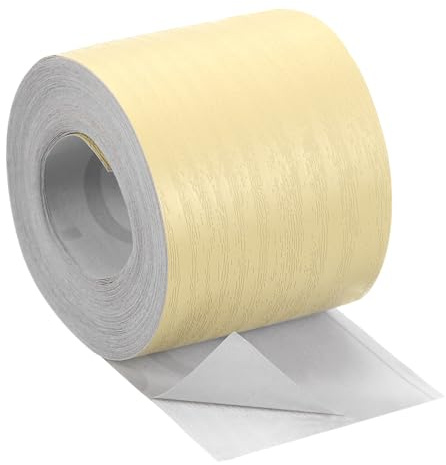 QUARKZMAN 1 Rouleau de Ruban à Grain de Bois, 2,36 x 49 pieds Ruban de Réparation Texturé Réaliste auto-adhésif Patch Texturé en Bois pour Sol Mur Porte Armoire Meubles (Jaune Clair)