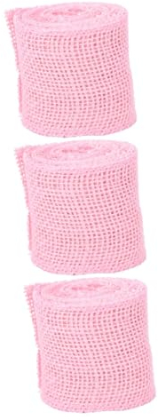 HOODANCOS 3St Juteband aus Sackleinen rustikale schöpfrahmen weihnachts hits wihnachtsdeko weihnachtsdeko weihnachtsdeko curling weihnachten Bogenmacher Girlande Sackleinenband rosa