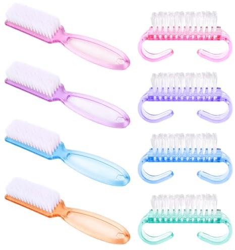 SYEYCW 8 Pezzi Spazzola per Unghie, Spazzola per Pulizia Delle Unghie, Spazzola per Unghie con Manico, Lavaggio di Mani Spazzolino, Pulitore per Pedicure, per Unghie, Giardino, Casa, Uso in Salone