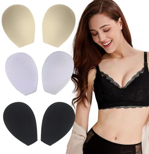 VURYAPI 6 paires de Coque Soutien Gorge, Coussinets Soutien-Gorge et Volumateurs, Coussinets Soutien-Gorge Amovibles Inserts Triangle pour Soutien-Gorge de Sport Maillot de Bain et Bikini