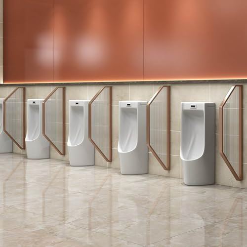 An Wand Montierte Urinal-trennwand,sichtschutzwand Für Herrenurinale Im Badezimmer,wasserdichte Trennwand Mit Glastrennwand Und Edelstahlrahmen Toilettenschutz-trennwand，für Schulen Einkaufszentren