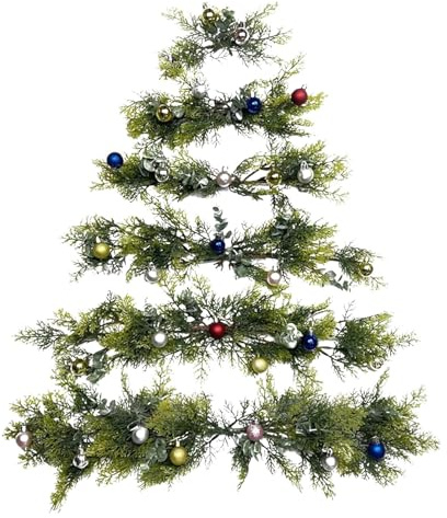 Wandmontierter Weihnachtsbaum, Tannenbaum Zum Aufhängen Weihnachtsdeko Mit Glocken, Flache Weihnachtsbaumgirlande Für Die Wand, Wanddekoration Im Innenbereich