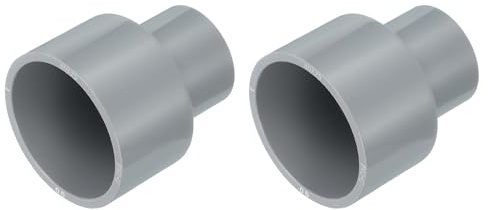 QUARKZMAN Reductor de Tubería de UPVC 40 * 25mm Gris 2Pcs | Conector Reductor Acoplamiento para Tubería, Kit de Accesorios de Plomería PVC para Fontanería de Alcantarillado, Gris