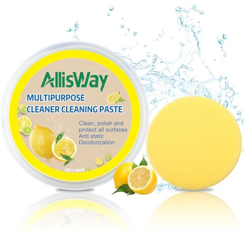 AllisWay Detersivo Bagno, Detergente Vetri Pulisci Vetro Camino Prodotti Pulizia Casa Lucidatura Protezione del Colore Rimozione Rapida Delle Macchie per Piastrelle, Cucina, Bagno Scarpe Bianche 160g