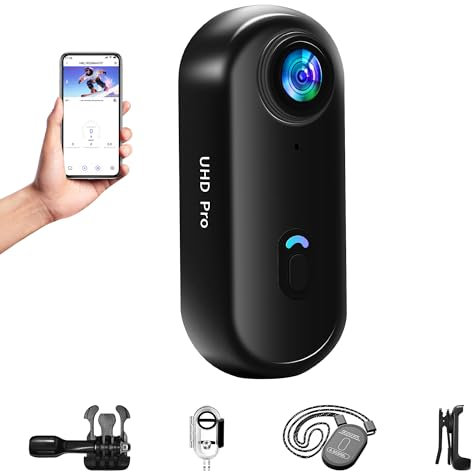 Baobylon Nouvelle Version Mini Caméra Sport 1080P WiFi Camera de Poche pour Casque Camera Vlog Pieton Étanche jusqu'à 30M pour Les Passionnés d'Aventure Accessoires Multifonctions