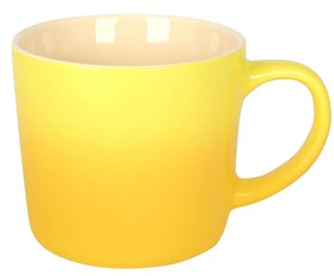 Argon Tableware 330ml Tasse Ombre Porcelaine Anglaise - Jaune - 1x Colorée Vitrée Fine Ceramique Grès Poterie Café Ensemble de Tasses à Thé | Compatible Micro-ondes et Lave-vaisselle