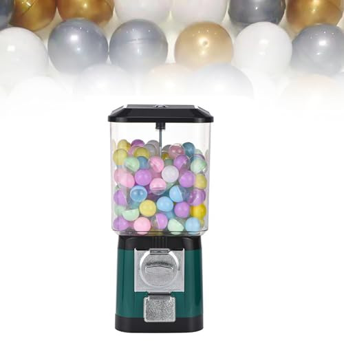 Capsules Vending Machine, Candy Vending Machines,Coin Operated Bubble Gum Machine, Commercial Gum Machine, Stable Vending Machine Dispenser for Balls green