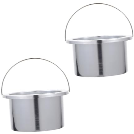 HAPINARY 2pcs 100mm Aluminum Wax Melting Container Inner Pot Replacement for Hair Removal Wax Heater Machine Warmer Accessories for Professional Beauty Use