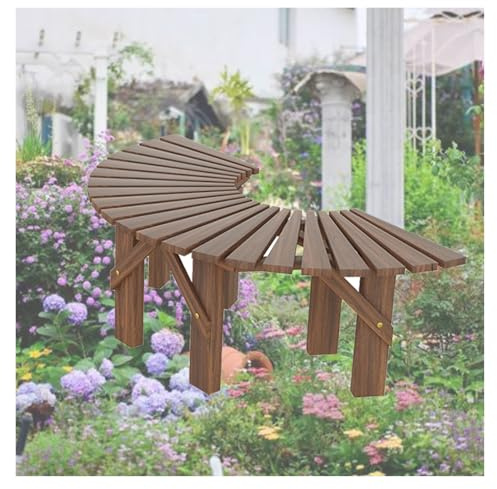 Genérico Banco De Árbol En Forma De Abanico, Asiento Semicircular De Madera, Bancos De Jardín For Terraza,Césped,Patio Trasero.(Semicircle)