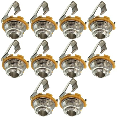 Uxsjakjsd 10 Stück E-Gitarre Mono Klinkenbuchse 1/4 6,35mm Eingangsbuchse Ersatzteile