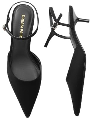 DREAM PAIRS Kvinnor med stängd klack | Eleganta ryggremmar klackar för bröllop, fest, platta klackar för avslappnade och formella dagar
