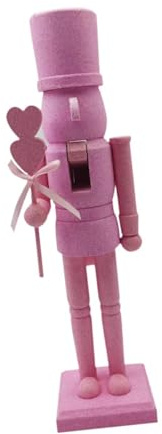 Jiangbered Schiaccianoci Natalizi, Alti 35 Cm, Bomboniere, Figure di Schiaccianoci Natalizi per Scrivania E Ufficio, Rosa