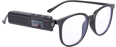 Cryfokt Brillenkamera, 2,7K HD 110° Weitwinkel 12MP Videoaufzeichnung, Tragbare Kamera mit Dual-Directional-Mikrofon-Rauschunterdrückung, für Reisen, Radfahren, Vlogging, Outdoor-Sport (Black)