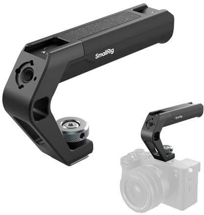 SMALLRIG Poignée Supérieure Ultra-Légère pour Griffe Flash, Poignée Compacte de 113 g, avec Trou de Positionnement pour Arri et Deux Fixations pour Griffe Flash, pour Caméra et Cage - 5976
