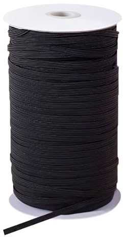 HMCEY Cinta Elastica Costura 5 MM X 100 M,Banda Elástica para Coser,Cinta Elastica Ancha Negro,Goma Elástica para Pantalones,Banda EláSticas Ropa Plana para Artesanal, Manualidades, Bricolaje Hogar