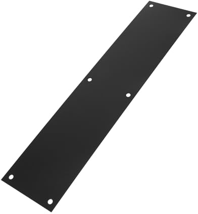TIDTALEO Placa Protectora de Puerta de Acero Inoxidable Negro 89x381 Mm, Rodapié Metálico Resistente para Interior y Exterior, Protector de Zócalo para Evitar Arañazos y Daños en Puertas