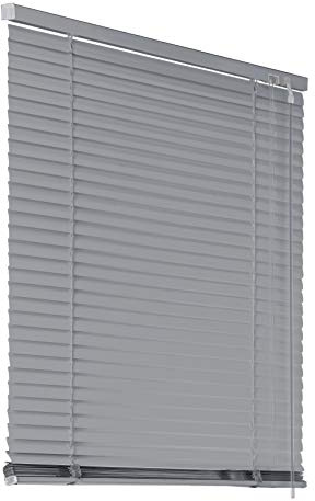 Deco4Me Alu Jalousie mit Bohren für Wand- & Deckenmontage (Silber, 120 x 175 cm) - Fenster Rollo mit Aluminium-Lamellen 25 mm breit - Venetian Blinds, Jalousetten, Lamellenjalousie, Lamellenrollo
