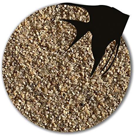 Anbobo 5 kg Aquariumsand Aquariumkies Natur beige gerundet und feuergetrocknet (0,63-1,25 mm)