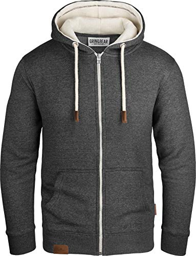 Grin&Bear Herren Kapuzenjacke | Kapuzenpullover Hoodie mit Fleece Innenseite | GEC490