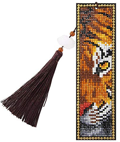 Lesezeichen aus Leder DIY Diamond Painting DIY Kreative Lesezeichen Lesezeichen mit Nappa Handwerk für Damen Herren Geschenk Weihnachten Geburtstag Faccia di tigre