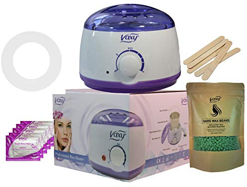 Wax Warmer, Professional Portable Electric Hair Removal Kit Adjustable Temperature waxing Heater Melting pot with accessories, Total Body Waxing Spa in Home for Girls Women Men By Vaxy (Aloe)