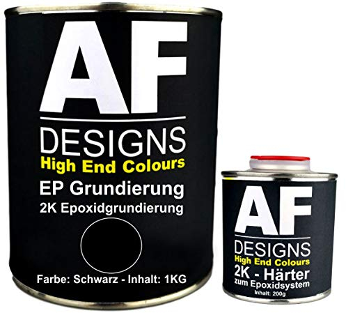 Alex Flittner Designs Epoxidfüller 1,20kg 2K Grundierung Füller EP Füller in schwarz für Autolack Rostschutz
