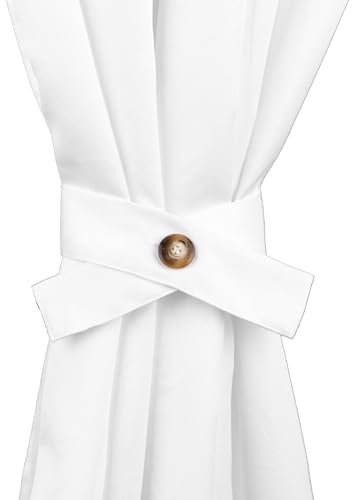 Morbidissimi Raccogli Tenda per Tende Gazebo, Ferma Tende con Bottone e Asola, per Esterni, Resistente, 1 Pezzo, 57x5 cm, 100% Made in Italy, (Bianco)