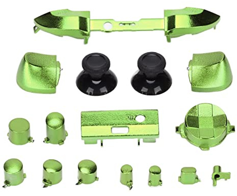 Full Button Set for Xbox Series, DPad Bumper Trigger Buttons Thumbsticks RT LT RB LB ABXY Buttons, Replacement Button Repair Kit for Xbox Series X & S(Electroplating green)