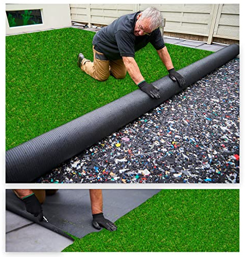 MDEKOR Kunstrasenteppich Outdoor - Kunstrasen wetterfest, Rasenteppich Meterware Grün 80x200 cm, Balkon Bodenbelag wasserdurchlässig mit Drainage 200 cm breit in Echtrasen-Optik