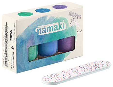 Namaki Nagellack Set - Karibik, Electric Blue, Violett Glitter