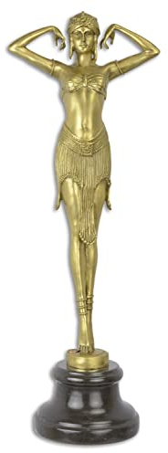Bronzefigur Bronzeskulptur Bronze Skarabäus Tänzerin Orientalische Frau H 49 cm Deko Figur Skulptur