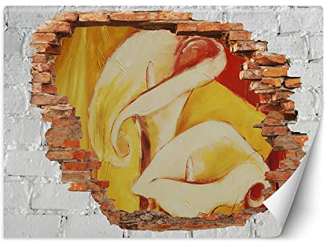 Feeby Fototapete 3D Loch in der Wand Abstrakt Natur 100x70 cm Beige Vlies Wandtapete Tapeten Wohnzimmer Schlafzimmer Büro Flur Moderne Design Wandbilder Wand Dekoration Blumen Ölfarbe