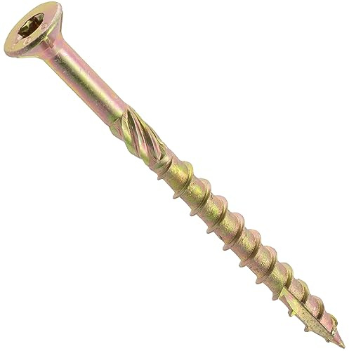 AERZETIX - Lot de 25 Vis à Bois Ø8x100 mm à Tête Fraisée - à Empreinte Étoile T40 - en Acier Zingué - Menuiserie Contreplaqué Aggloméré Mélaminé Terrasse Panneaux Chevrons Bastaings