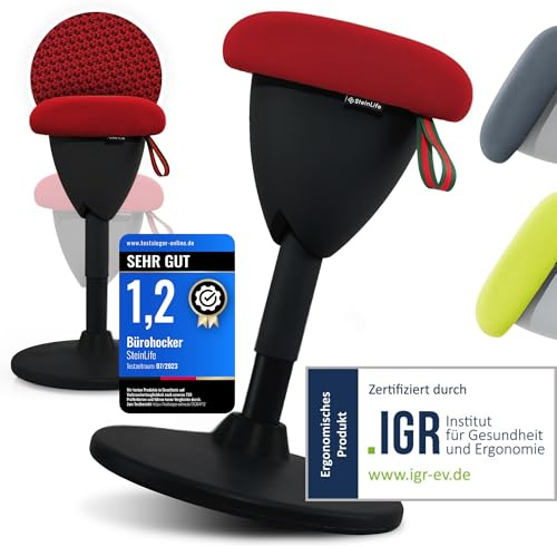 SteinLife Bürohocker Ergonomisch [TESTSIEGER] Sitzhocker Höhenverstellbar