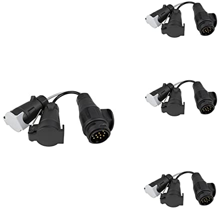 Fegtrty 4X Abschleppen Adapter 13-Poliger Stecker Auf 7-Polige 12N + 12S Steckdose Anhänger Kupplung Adapter Kabel für Anhänger, Wohnwagen