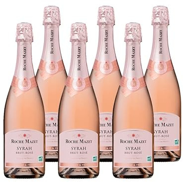 Roche Mazet - Vin Rosé Pétillant Brut - 100% Syrah - Vin de France - Lot de 6 bouteilles x 75 cl