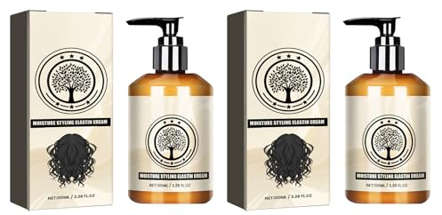 2 Stück Locken Definierende Crème Mit Arganöl, Curl Boost Defining Cream, Hair Spray, Lockenverstärkend, Für Naturlocken und Dauergewelltes Haar, für Mehr Volumen und Definiertes, Lockiges Haar