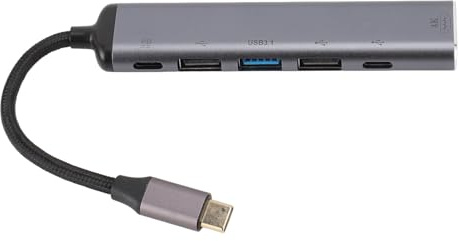 Hub USB C, Estación de Acoplamiento USB C HDMI 4K, Concentrador USB 6 en 1 con 2 X USB2.0, USB 3.1, HDMI, USB C, Puerto de Carga PD para Computadora Portátil, Tableta
