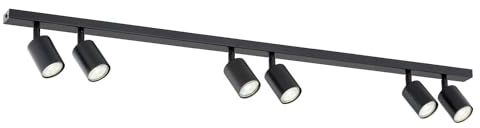 Licht-Erlebnisse Deckenstrahler groß 116 cm lang Metall Modern verstellbar Schwarz GU10 6-flammig XXL Deckenleuchte Wohnzimmer Lampe Spot Esszimmer Büro