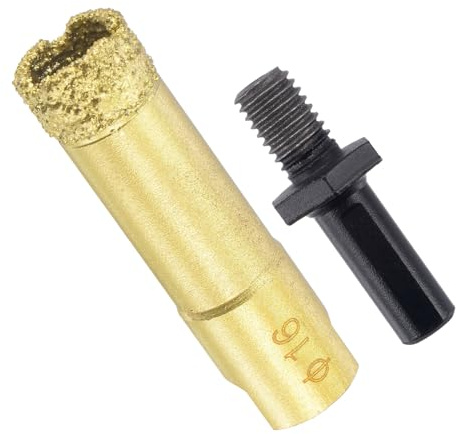 CoCud Diamond Drill Bits Set, 16mm Cutting Diameter, Brazed Diamond Core Drill Bits with M10 Arbor Adapter - (Applications: for Tile Ceramic Marble Stone Glass)