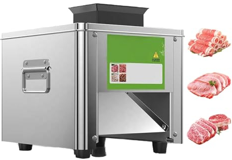 Kindevieft Tagliacarne 850w, Affettatrice Elettrica Commerciale, Tagliatrice Sminuzzata, Tagliatrice Automatica di Verdure, Facile da Pulire, per Ristorante Supermercato Casa,2.5mm