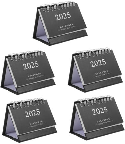 TEHAUX 5stücke Kompakter Tischkalender Minimalistischer Stehkalender Für Büro Und Zuhause Mit Dickem Für Notizen Und Planung Stilvolles Design Für Arbeitsplatz