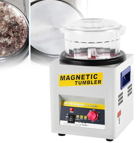 Lakenbroade Lucidatrice Magnetica, buratto Magnetico capacità 600g Lucidatrice per Gioielli Super Finishing Lucidatrice per lucidatura 2000 Giri/min