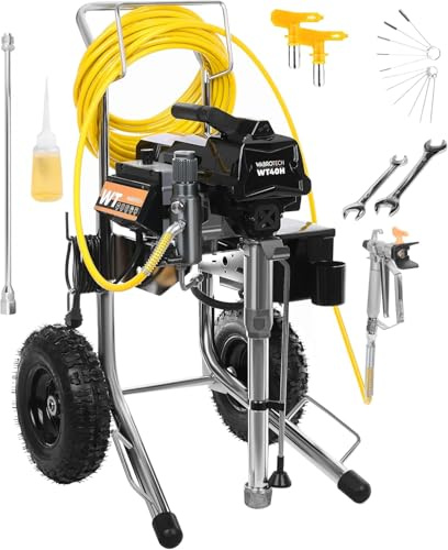 WABROTECH® WT40H Airless Farbsprühsystem Profi Farbsprühgerät 3000 W - 4 L/min 227 bar - Airless Spritzgerät für Wandfarbe & Fassadenfarbe - 2 Pistolen gleichzeitig - inkl. WT Spezial-Düsen
