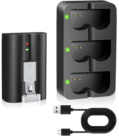1 Pack Battery for Ring(3.65V 6040mAh) and Charging Station, Quick Release Rechargeable V4 Battery Compatible with Ring-Video Doorbell 2/3/4/3 Plus,Stick Up Cam,Spotlight Cam