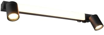 meineWunschleuchte Bad Spiegelleuchte mit 2 Spots & Schalter Schwarz | Breite 60cm, 2x GU10 LED inkl., Badezimmer Lampe für eine gezielte Spiegel Beleuchtung