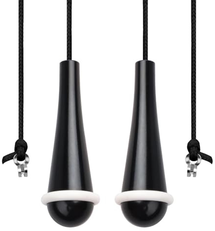 2 Pack Bathroom Light Pull Cord Black Teardrop Pendant with 150cm Extension | Light Pull Cord Weight Connector,Light Switch Pull Cord for Bathroom Toilet Light Ceiling Light Fan Switch