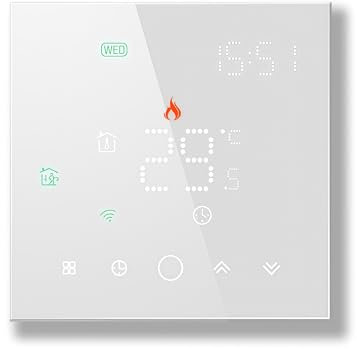 Caslant 003 Serie Wi-Fi Termostato - Termostato con Pantalla Táctil para Calefacción de Agua, Electricidad y Calderas - Control Remoto Desde Teléfono Móvil Compatible con Alexa, Google Home e IFTTT